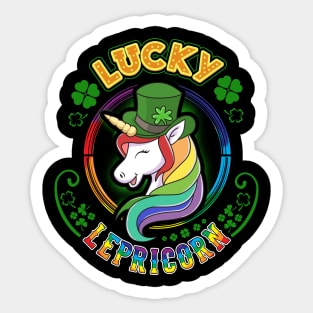 Lucky Lepricorn St. Patrick Kids Shirt Sticker